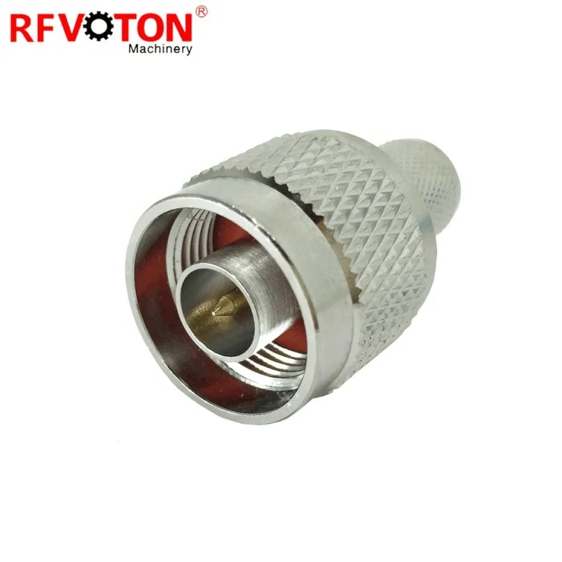 High Performance N type rf Connector Male/plug crimp solderless for rg8/lmr400 cable factory
