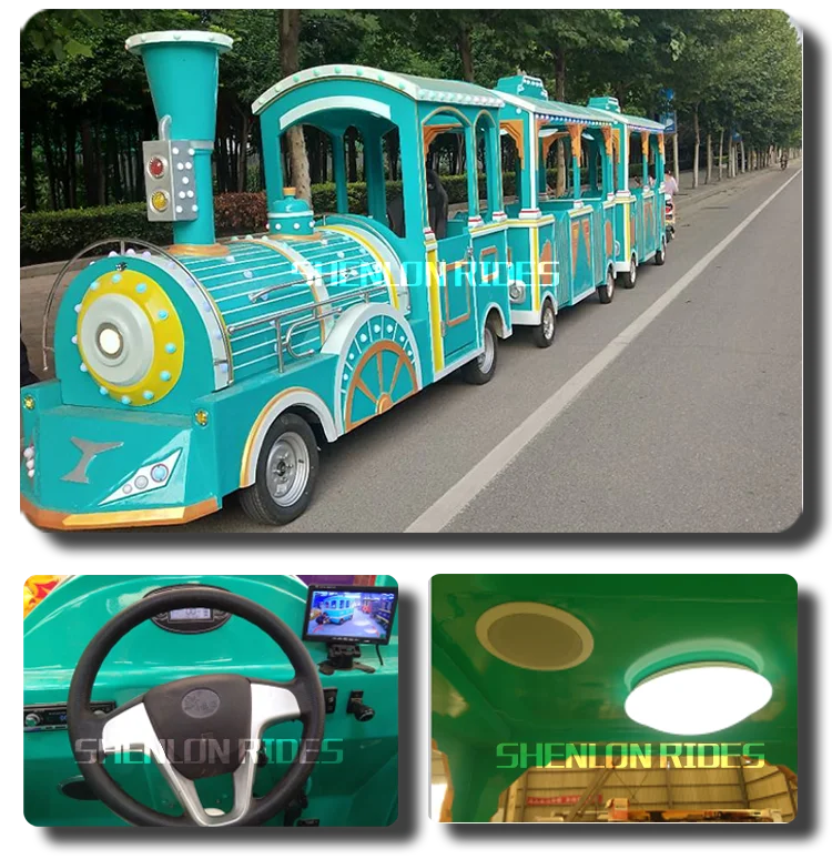 Amusement park equipment trackless electric trains carnival tourist trains for sale3