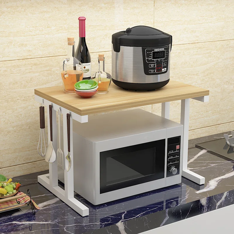 2 Tier Kitchen Metal Black Desktop Storage Holder Adjustable Stand