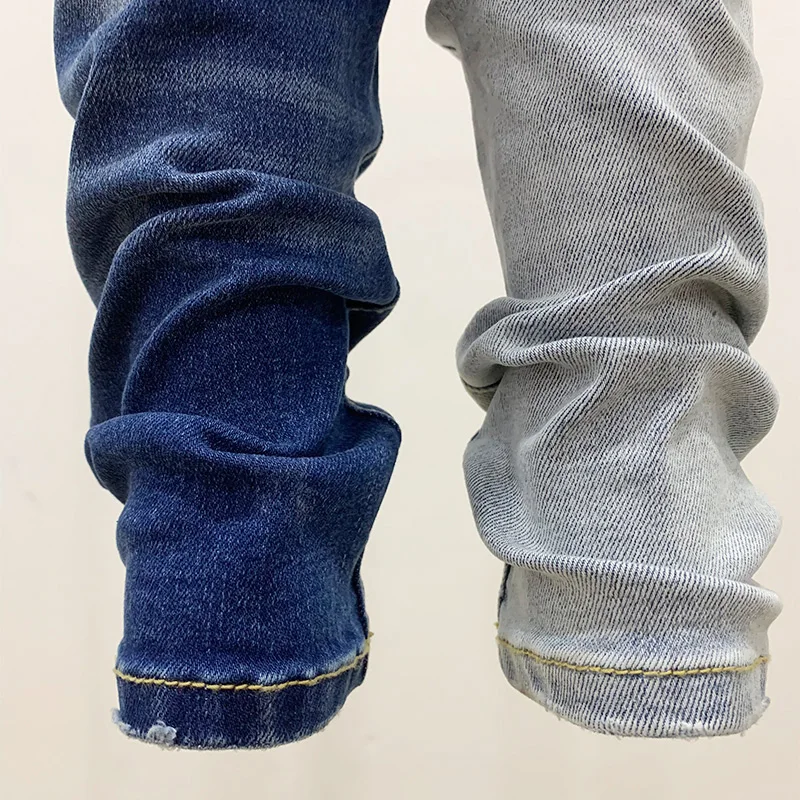 two tone denim pants