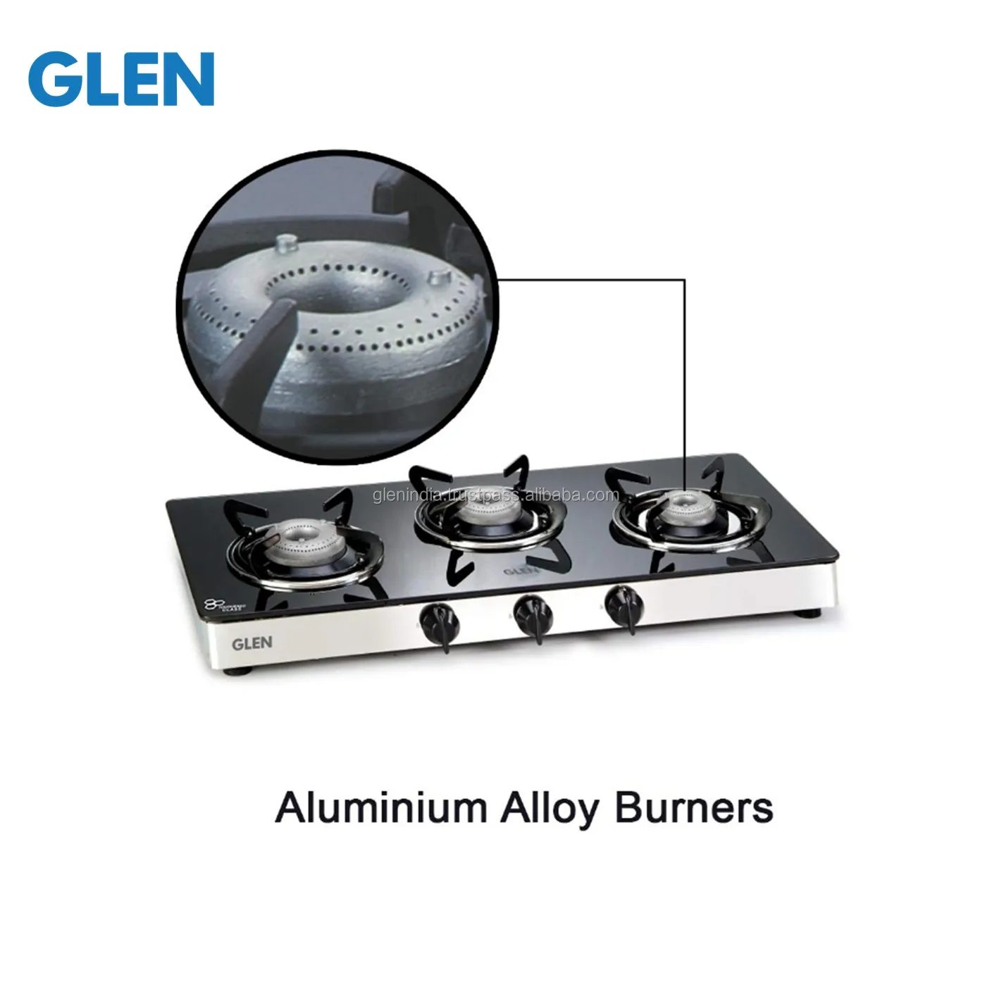 Glen 3 Burner Glass Gas Stove 1033 Gt Alloy Burners 5 Years