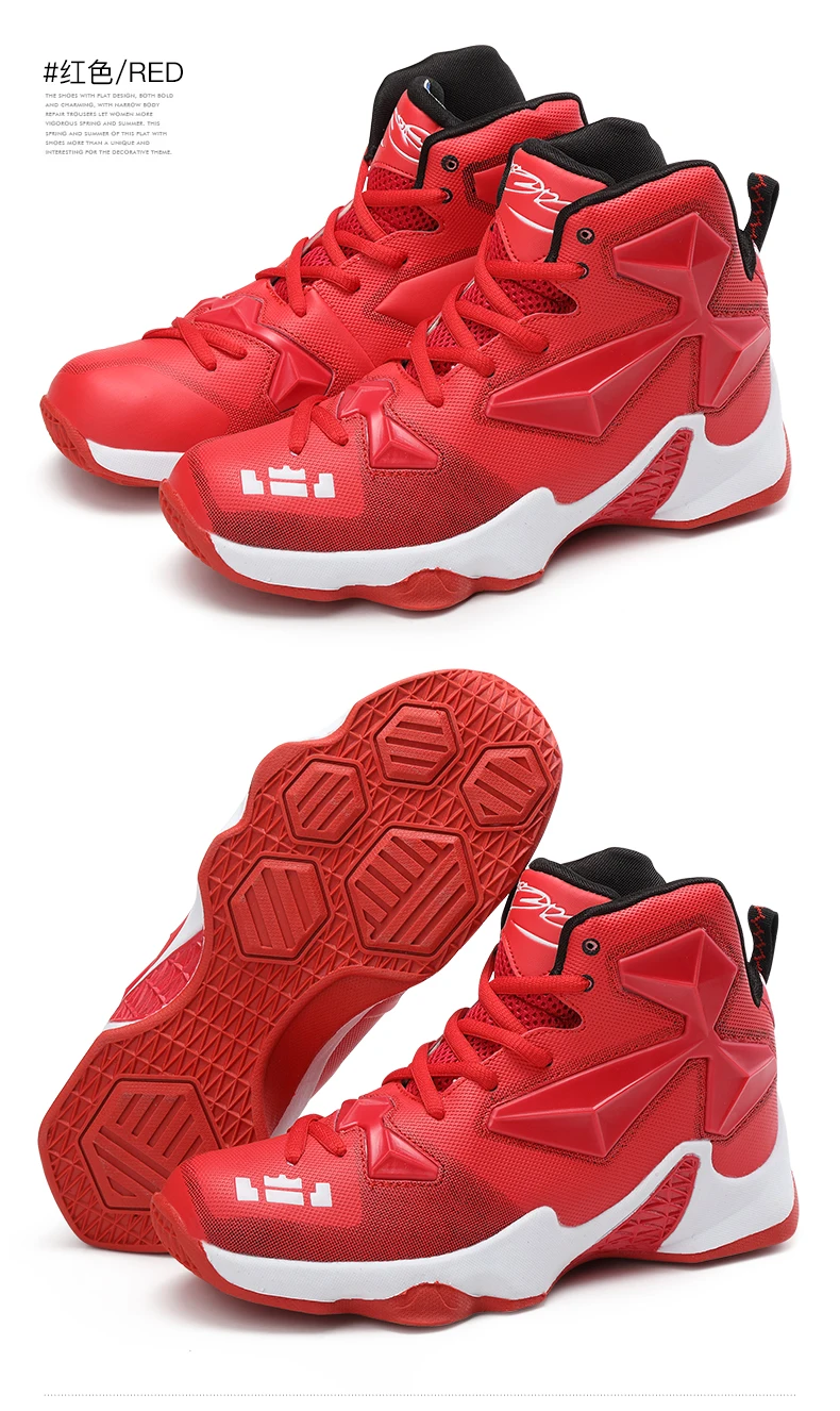 Unisex Basketball Shoes Men Fashion Sneakers Outdoor Sport Shoes Girl Red Basketball Shoes