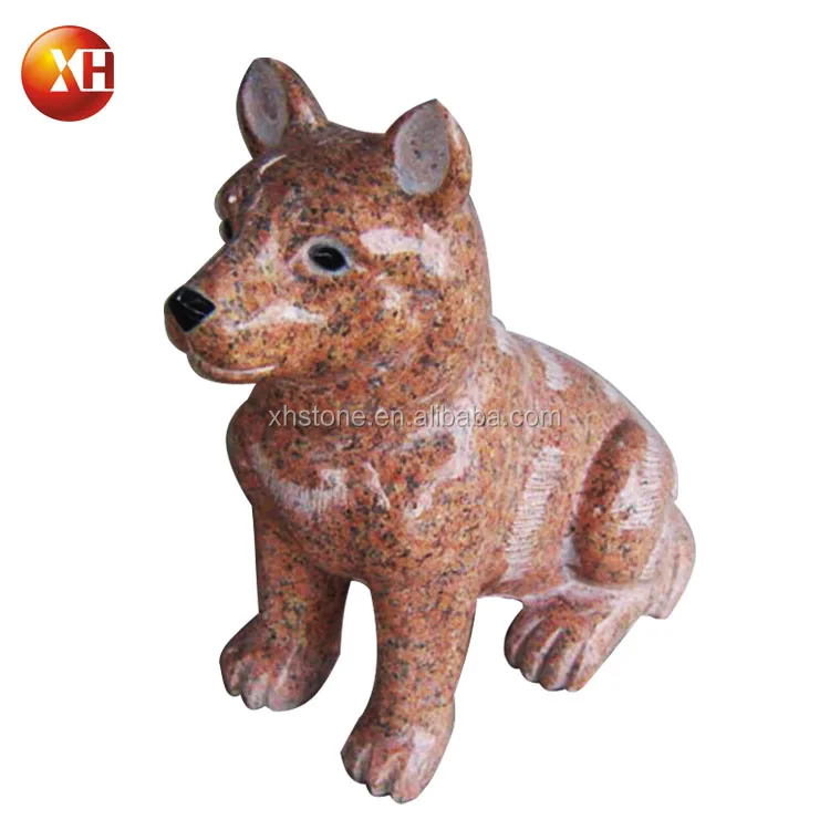 Poliert Natürlichen Roten Stein Künstliche Hund Statue Und Niedlichen Stein Sitzen Hund Skulptur Für Home Dekoration