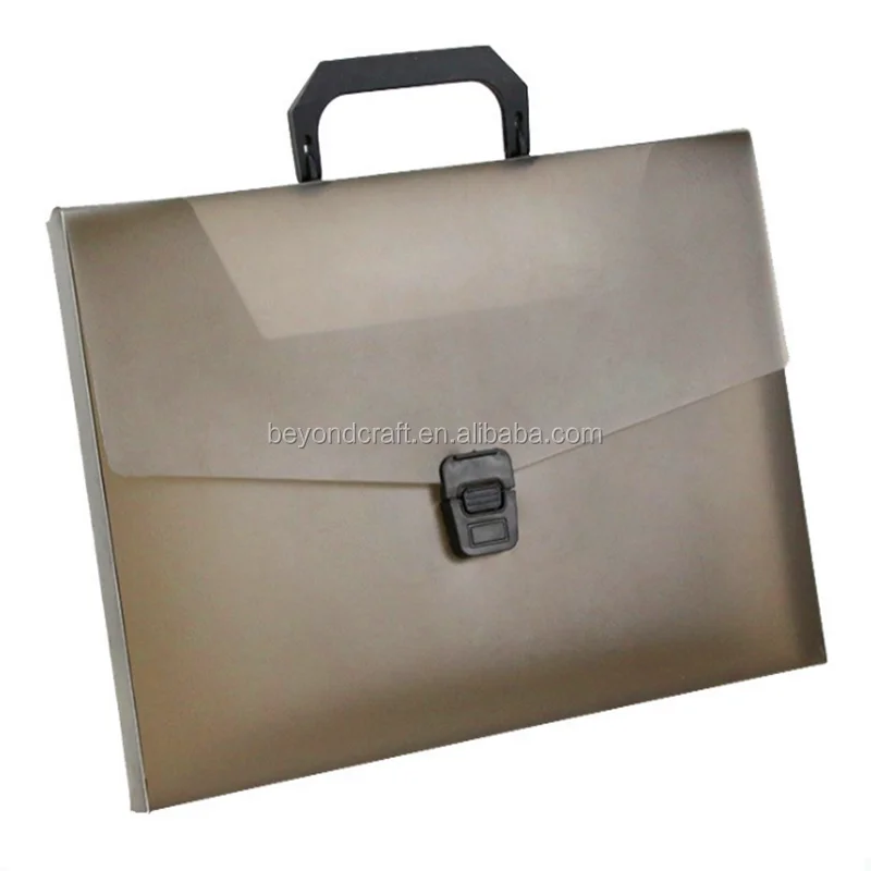 A4 Size Poly Pp Document Briefcase Folder Plastic File Organizer Box