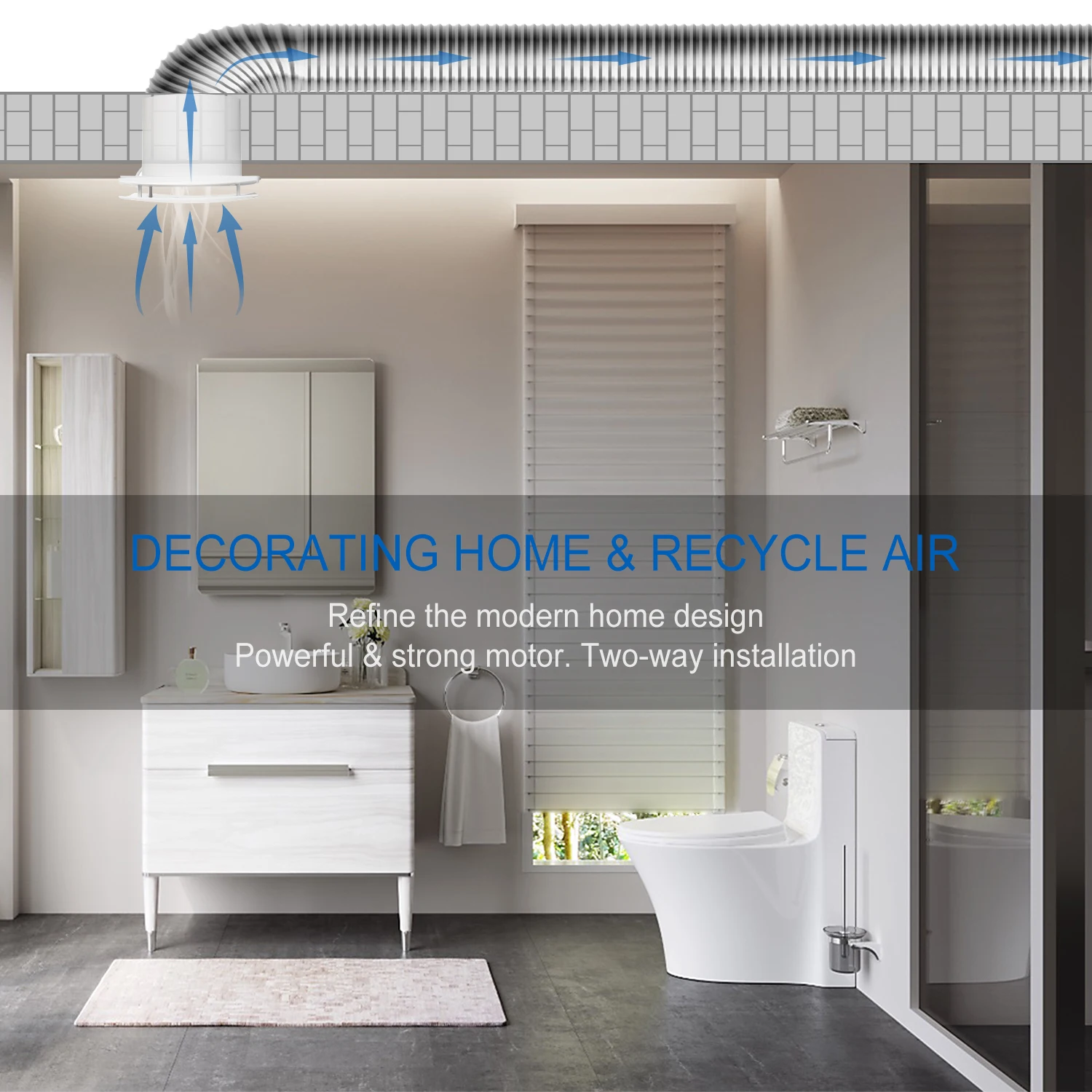 6 Inch Eco Mushroom Carnes Ventilation Exhaust Fans For Bathroom Toilet