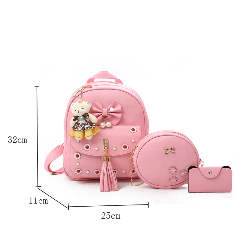 Wholesale Cheap 3 In 1 Mini Backpack Cute With Toy Bear Women's