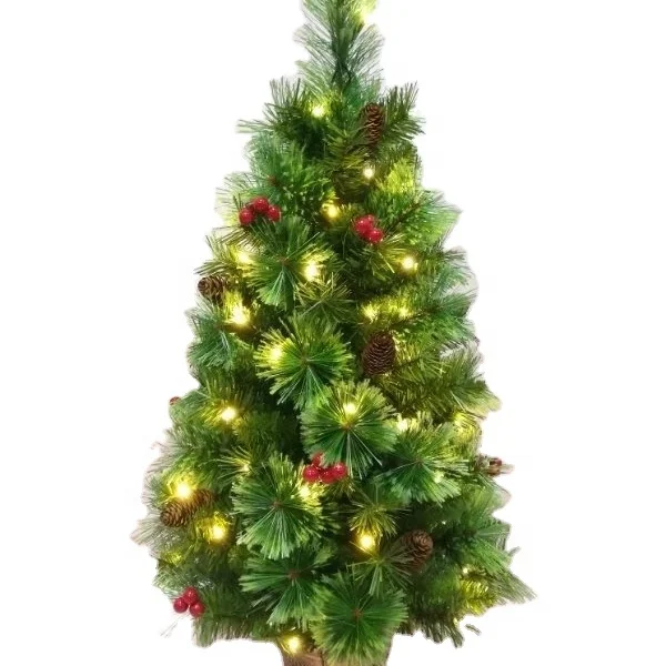 2020 new products red fruits+pine nut tree with LED Lights small christmas tree