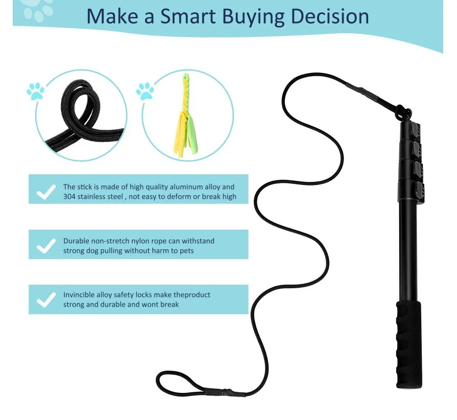Eco-Friendly Telescopic Retractable Plastic Pet Training Stick Dog and Cat Toy Stick