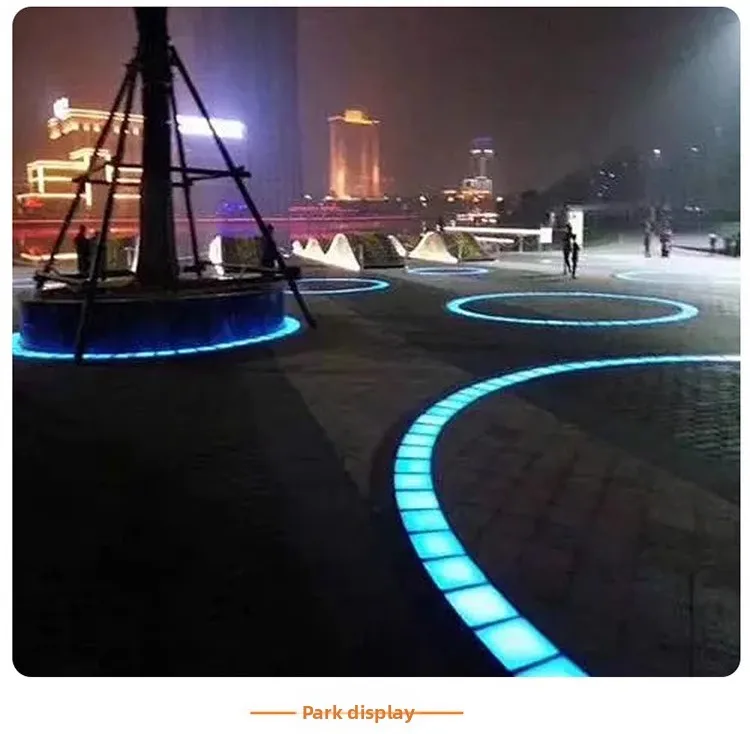product aluminum led outdoor waterproof curved underground light dmx512 rgb embedded square park irregular ground tile landscape ip67-6