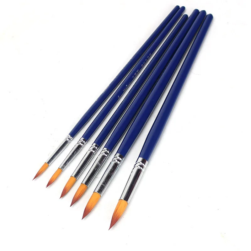 6 pcs handmade filbert brushes professional oil paint brush set
