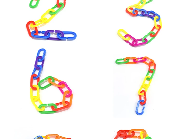 20 Pieces Plastic Clip Hooks Chain Link Rainbow Color Link Kids Learning Toy Small Pet Parrots Bird Cage Toy Accessory