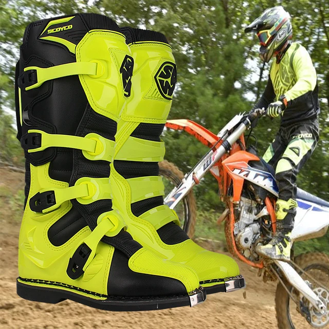 SCOYCO Motorcycle Boots - Durable and Waterproof Motocross Shoes