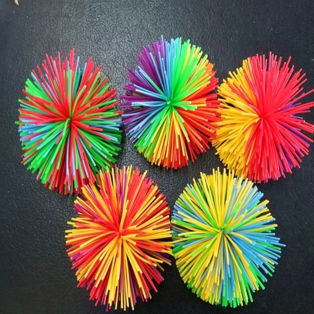 Kids Sensory Toys Stringy Ball Koosh Colorful Bouncy Ball Squeeze 