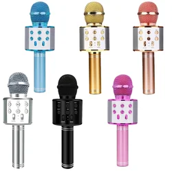 Factory wholesale Portable Handheld KTV Microphone WS858 BT Wireless Microphone BT Speaker MIC Karaoke Singing Home Party