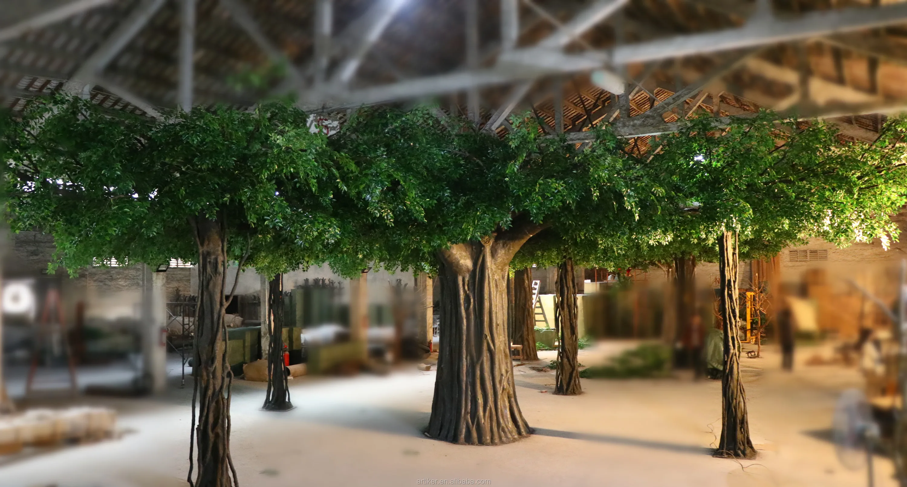 大型人造棕榈树/玻璃纤维人造加州日期棕榈树出售