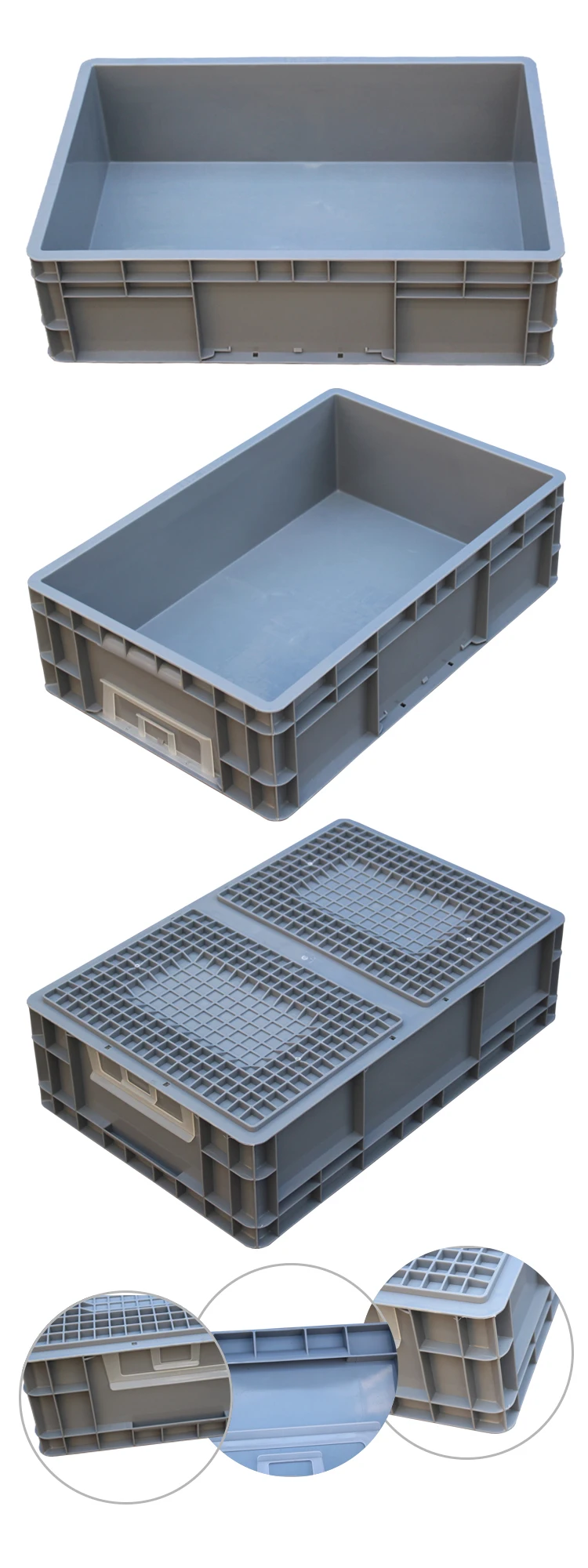 Food Grade Solid Hdpe Plastic Eu Packing Crate Custom Shipping Boxes