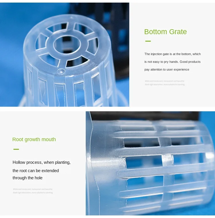 product high rigidity plastic hydroponic root control planting basket with pipe box for soilless cultivation farm use model basket 40-5