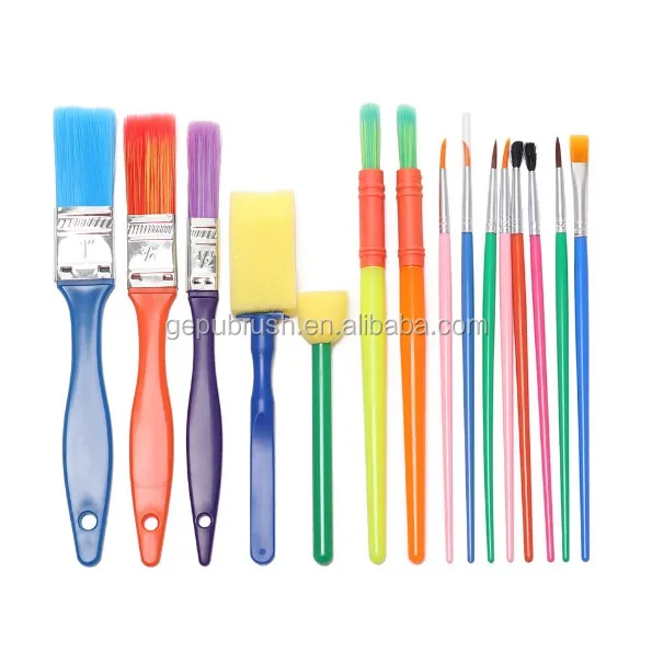 ARTBOX 15 ASSORTED PLASTIC PAINT BRUSHES FOR KIDS CHILDREN ART AND CRAFT 
