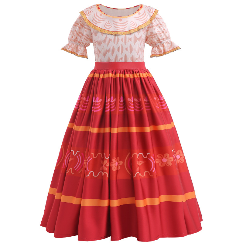 encanto dress Deluxe Womens Mirabel Madrigal Costume Colorful, With Shoulder Bow Detail Dolores Encanto Costume - Princess