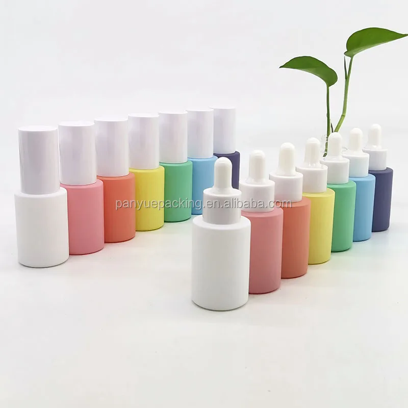 Wholesale 30 Ml 7 Color Glass Bottle With White Pump For Essential Oil