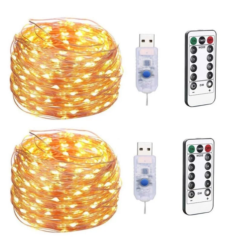 2020 Amazon hot selling 5m/10m USB powered  led copper wire lights with remote