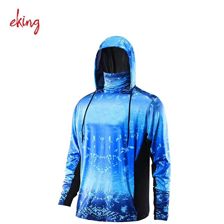 Men's Custom High Quality Upf Polyester With Face Cover Long Sleeve