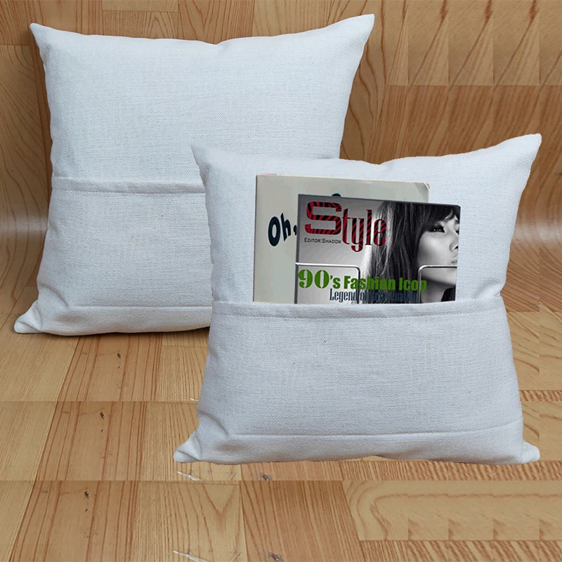 16inch Pocket Pillow Case,Sublimation Blank Linen Cushion Cover For