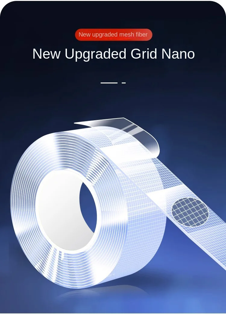 High-Stick Transparent Acrylic Grid Nano Adhesive Tape Double Sided Hot Melt for Paper Film Masking