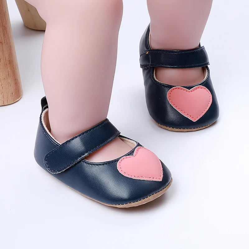 Fashion Beautiful Heart Design Soft Sole  Baby Dress Shoes Toddler Girl Walking Shoes details
