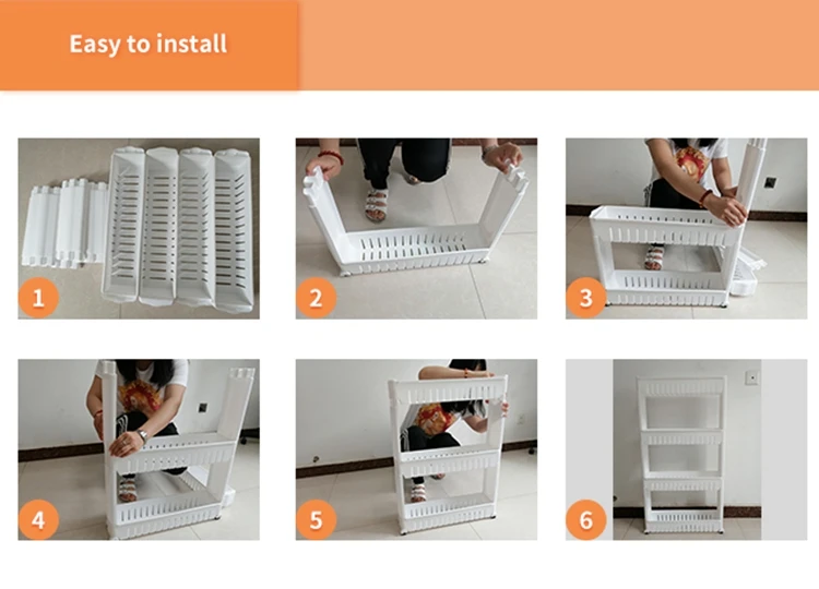 Slide Out Lagerung Turm Klapp 3 Tier Roll Castor Trolley Spice Rack