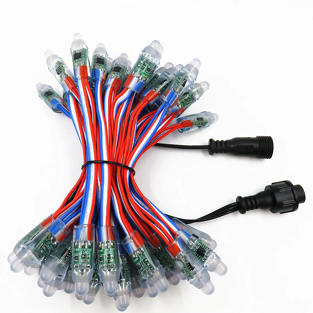 DC12V Smart WS2811 Bullet led pixel ip68 18awg colorful wire with 13.5mm(ray wu type) connectors