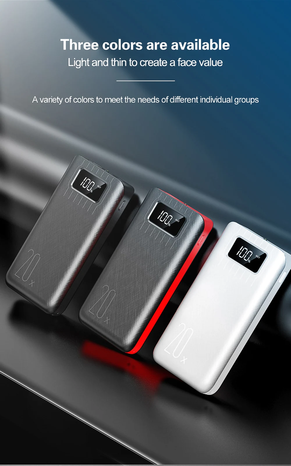 20000mA Powerbank For Apple Type C Micro USB Input Dual USB LED Digital Display Portable Fast Mobile Charger Power Bank 20000mAh - ANKUX.COM