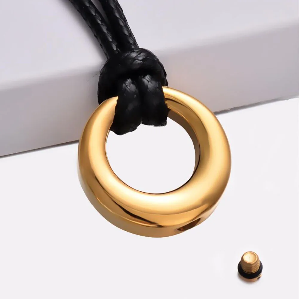 thumbnail image 2 of Ashes Necklace Circle Of Life Urn Necklace For Ashes Stainless Steel Eternity Keepsake Memorial Cremation Jewelry For Ashes Pendant Locket Black Urn Necklaces For Ashes 2 of 11