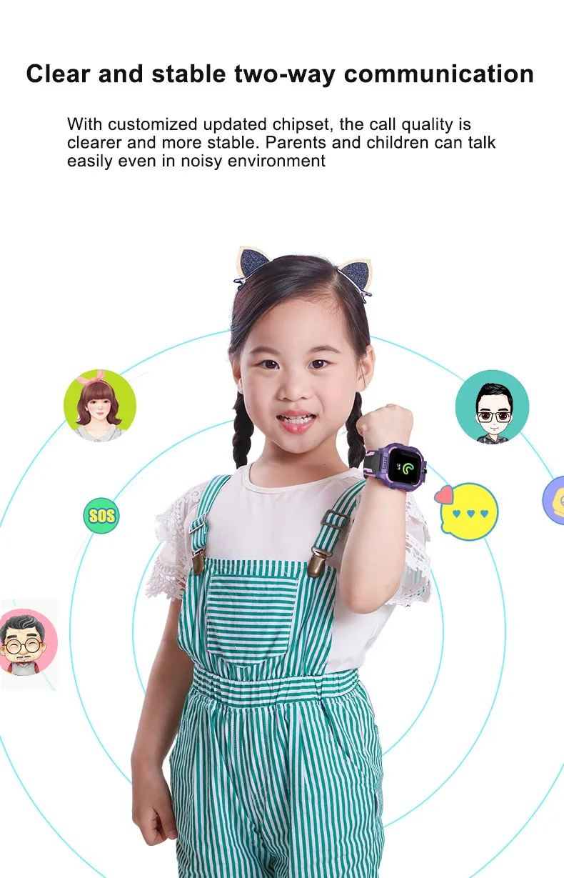 Life  Waterproof Z6 Kids Smart Watch 1.44'' Color Touch Screen Smart Phone Children LBS Tracking Kids Smart Watch with Camera