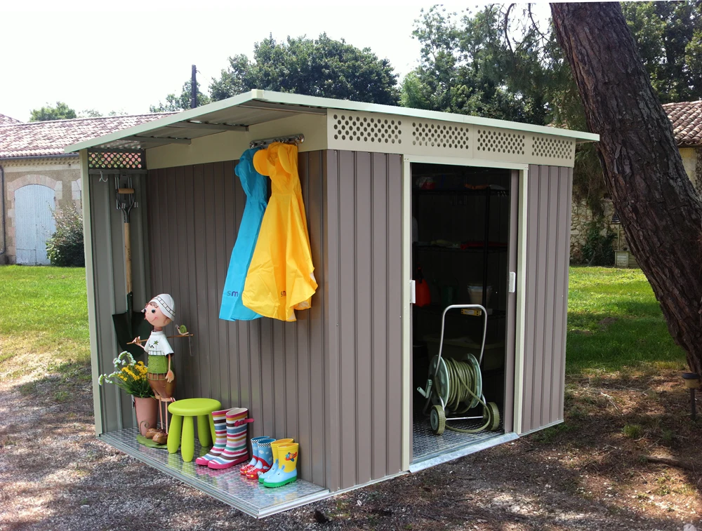 特殊的diy花园存储工具房预制钢结构迷你棚