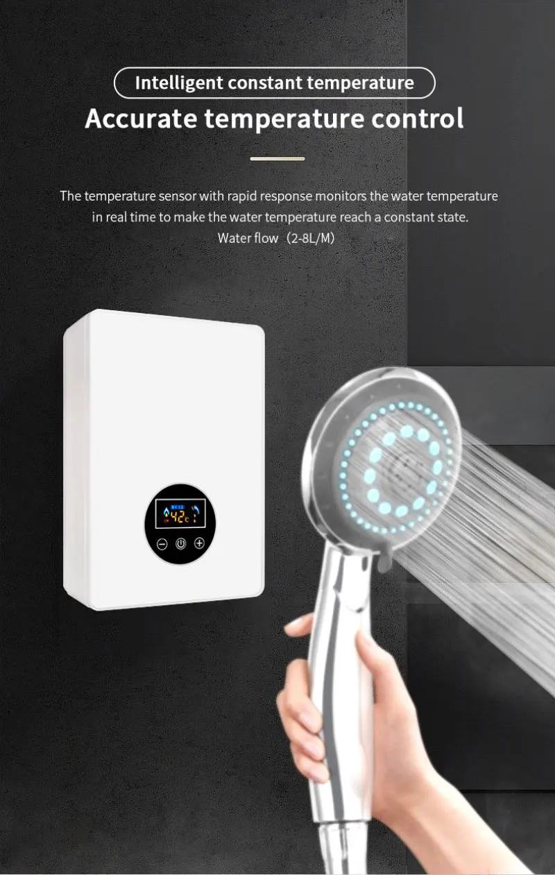 3.5kw Bathroom Portable Smart Hot Water System Shower Instant Electric ...