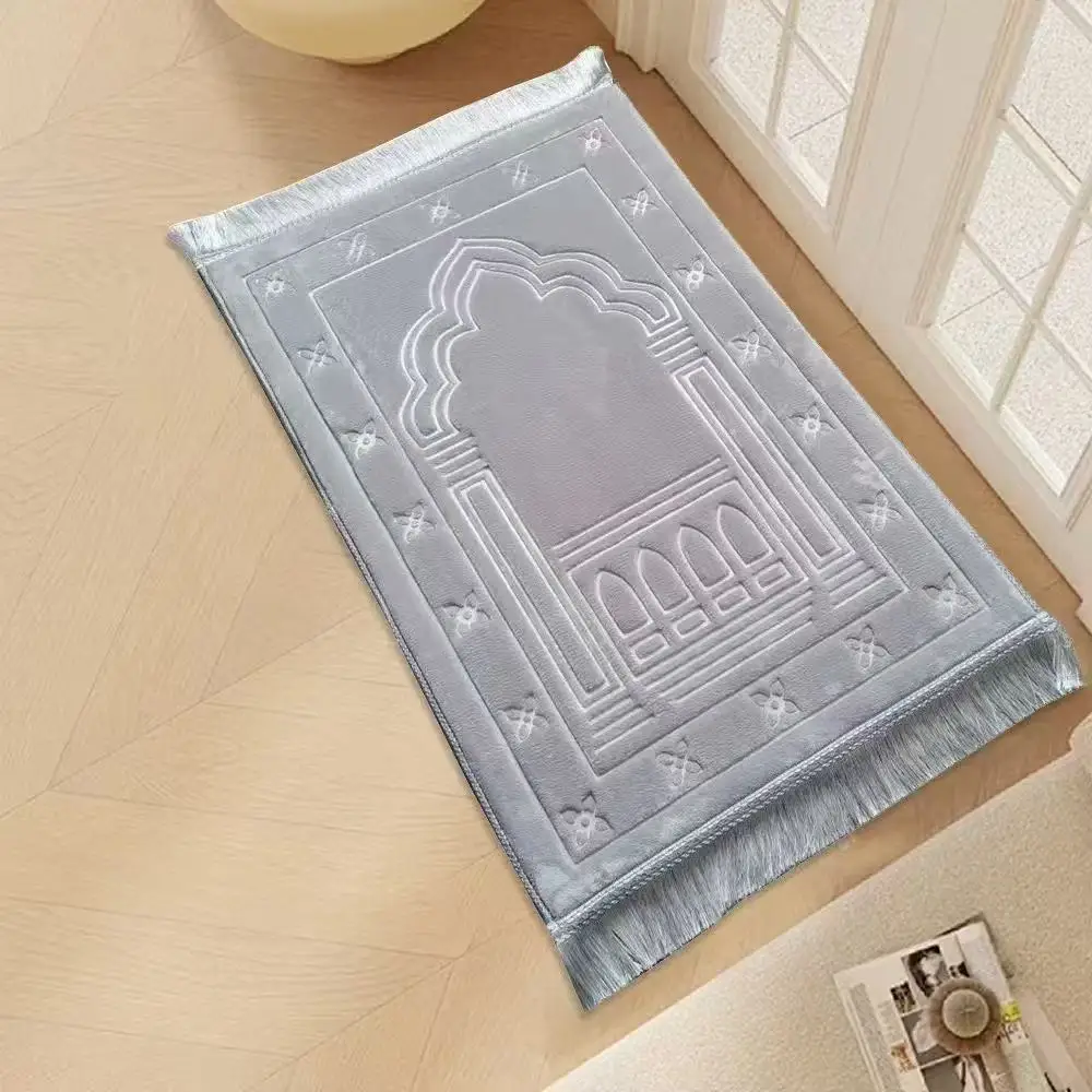 Embroidered Raschel Prayer Mat Thickened Islamic Rug For Home_voghion.com
