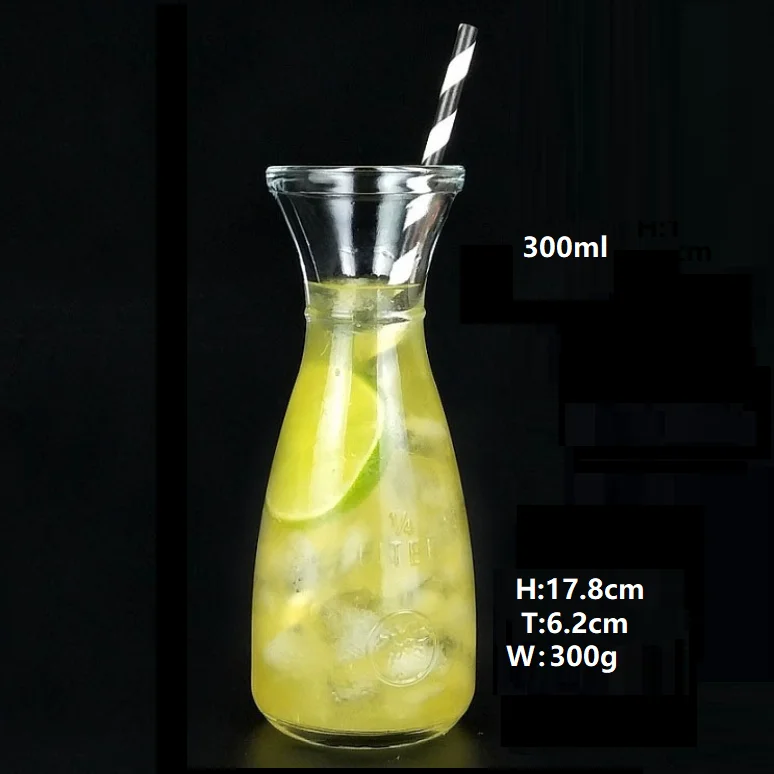 Cold Drinking Juice Glass Bottle Wild Mouth Bottle Jar Carafe Decanters