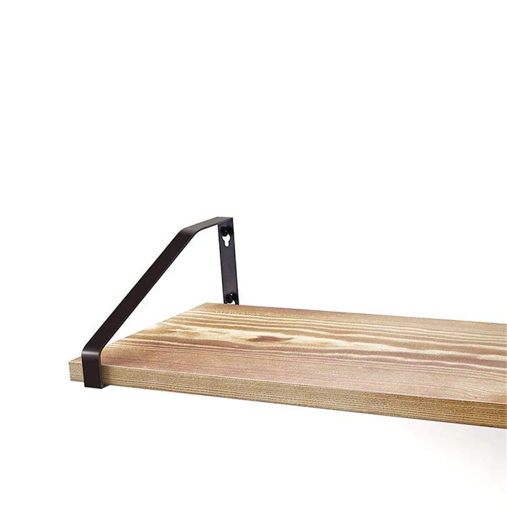 天然仿古浮动货架装饰实木壁挂式展示架