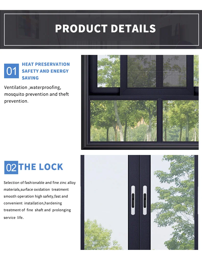 China quality supplier design Aluminum sliding double glazed window for house aluminum window frames balcony