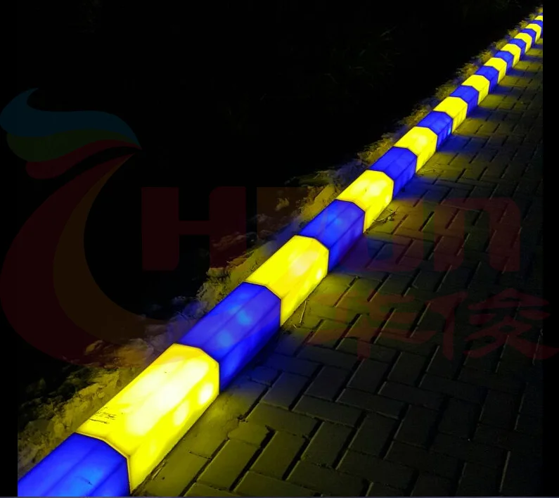 Wholesale Led Light Plastic Curb Stone Road Side Pavement Led Curbstone