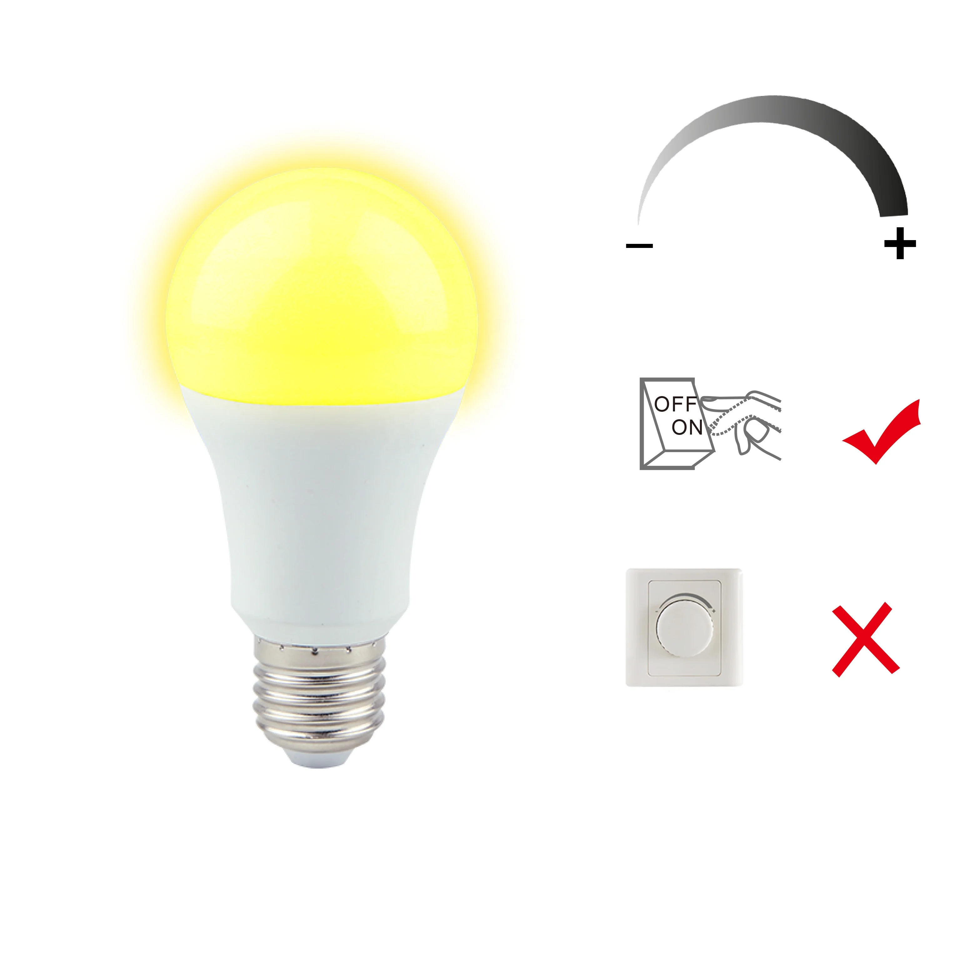 LED bulb atuo-dimming led lighting AC220V Ra>80 1200lm A60 15w e27  dimmable automatically led lamp