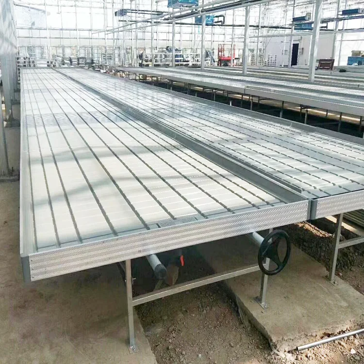 product water saving irrigation system greenhouse grow table bench abs flood tray seedbed adjustable height hot dip galvanized steel-7