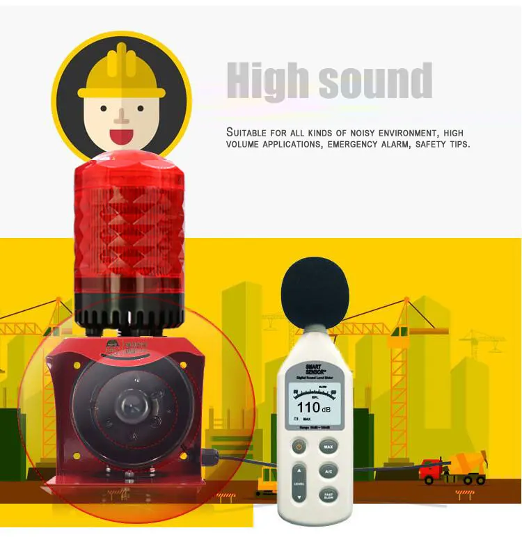 Remote Control Industrial Sound And Light Intrusion Alarm 220v 24v