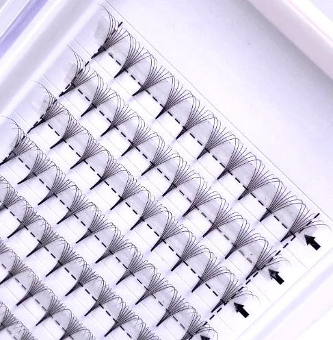 

las extension supplies pointy base premade fans eyelash packaging box custom 7D handmade heat bonded false eyelashes, Ultra black
