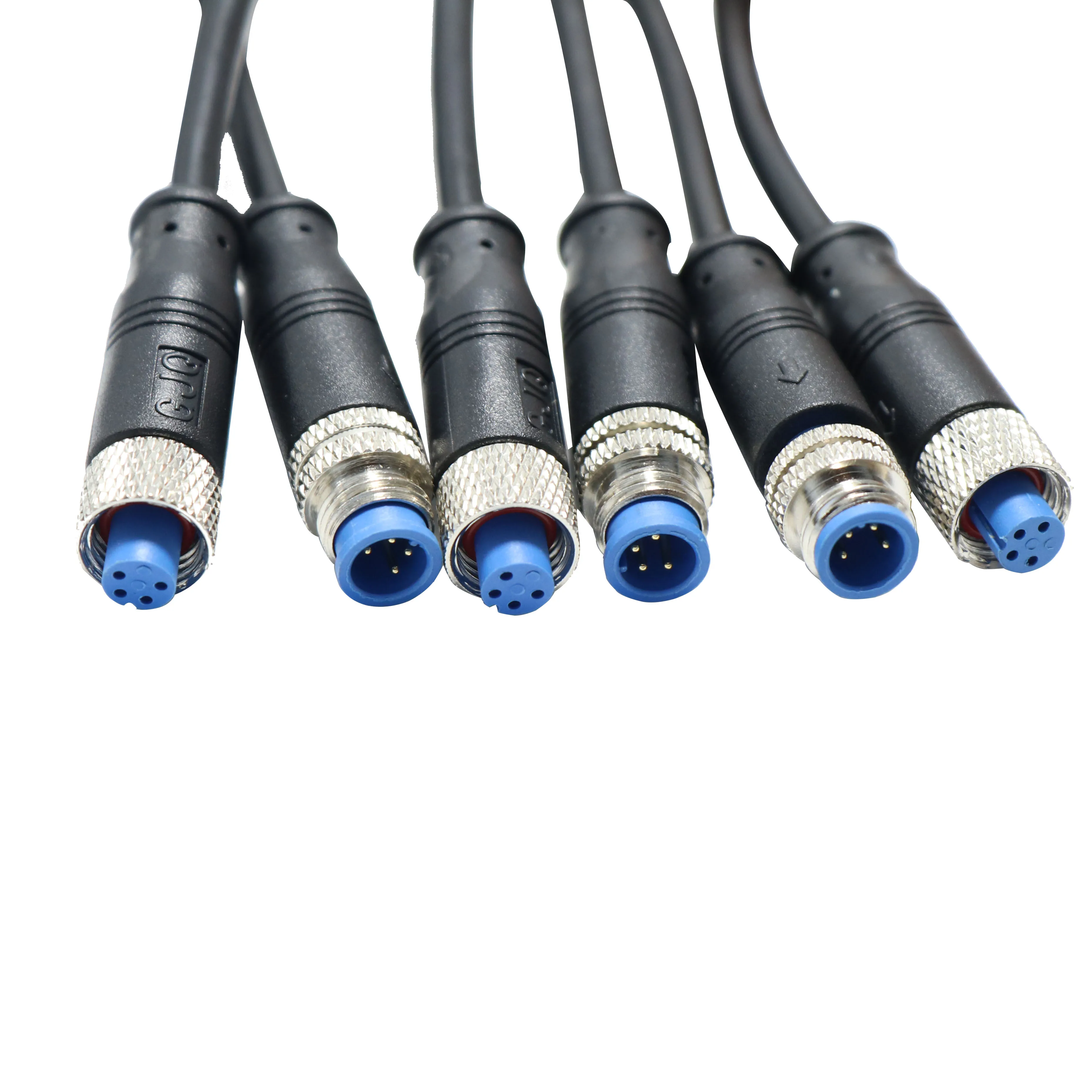 Ip68 Waterproof Female M8 M12 2pin 3pin 4pin 5pin 6pin 7pin Cable Connector For Led Light Strip 6287