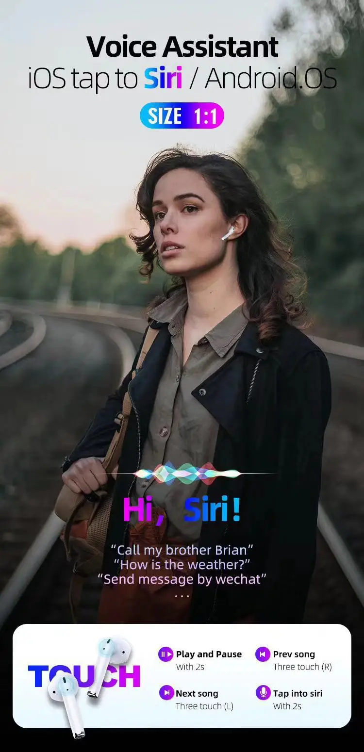 2019 New Changing Name 1: 1 Second Generation Wireless Bluetooth Earbuds Earphone Headsets Call Siri Wireless Charging for Sport - ANKUX.COM