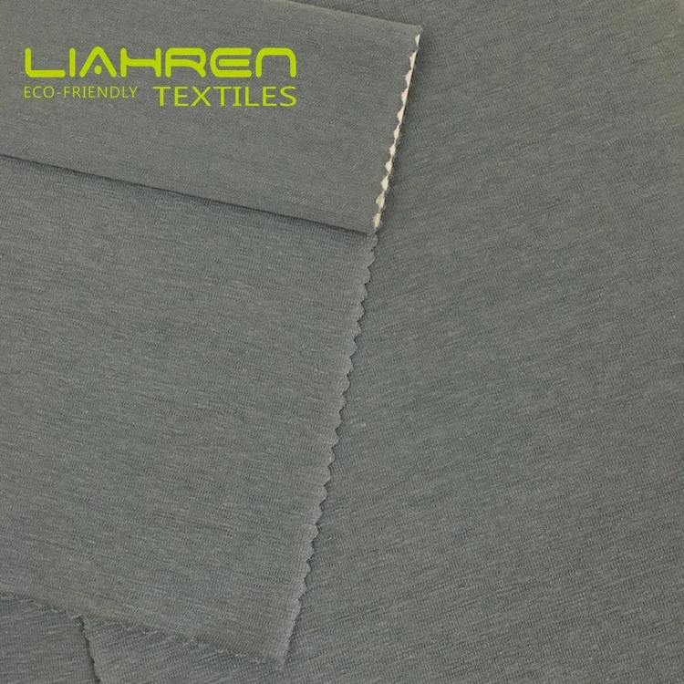 
eco-friendly hemp fabric hemp jersey fabric with 53%hemp 44%organic cotton 3%spandex tshirt knitted fabric 