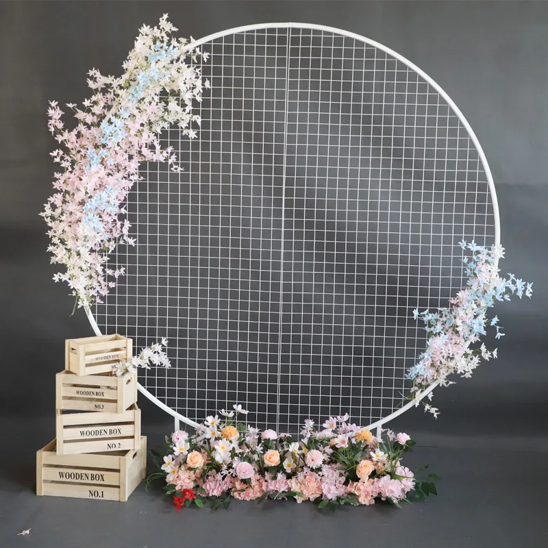 Round Arch Circular White Wire Backdrops Mesh Backdrop Mesh Wall Screen 