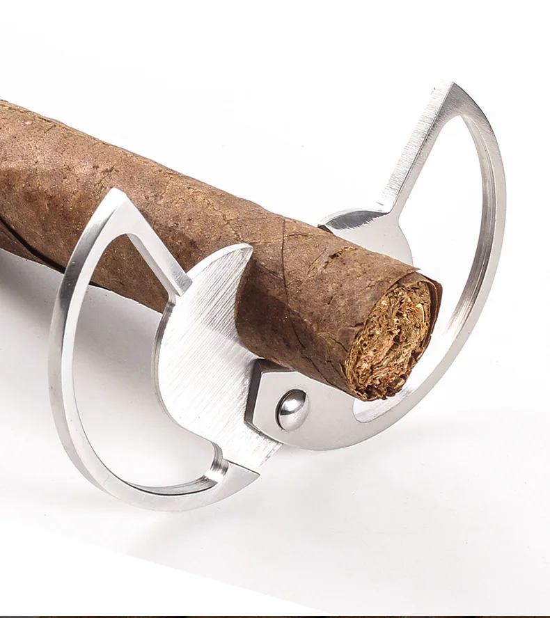 new double-edged round stainless steel cigar cutter